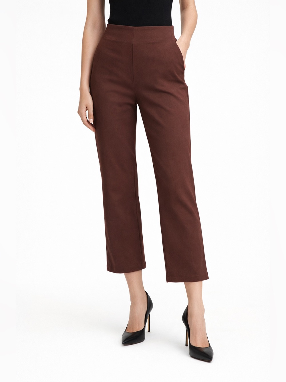 OGL Brown Cropped Tummy Slimming Pants Size Medium